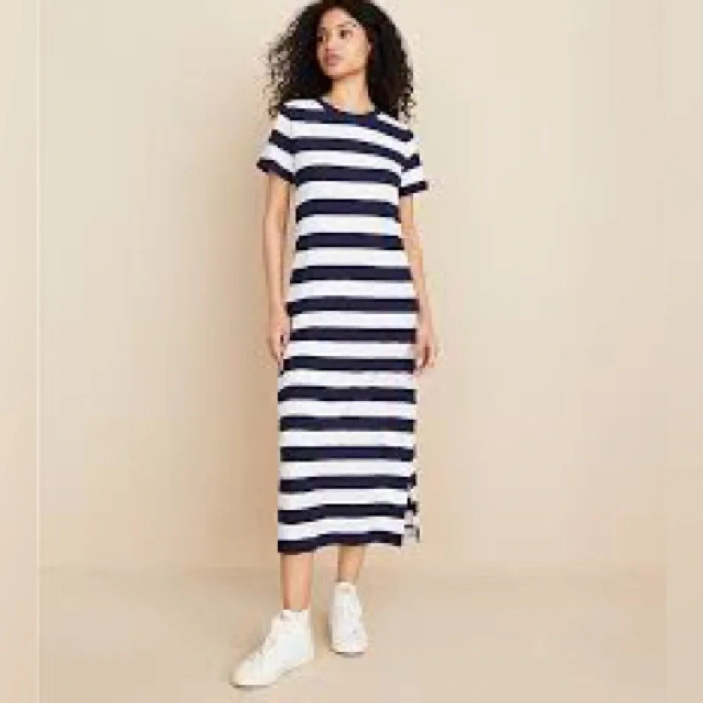 lou & grey softserve slub midi tee dress Lou & Grey | Dresses | Lou Grey Striped Soft Slub Midi Tee Dress Navy Xs